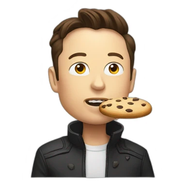 elon musk eating a cookie sticker