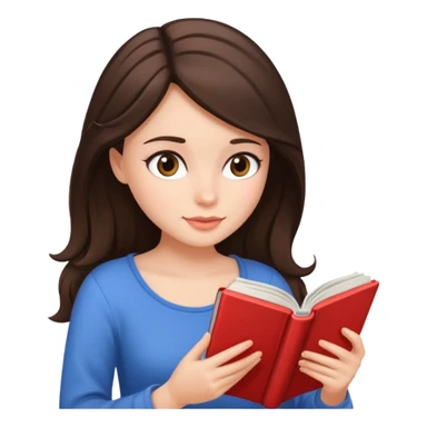 A brunette hair girl reading romance books sticker
