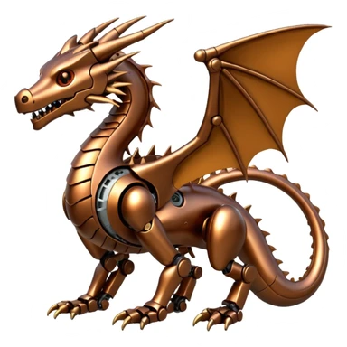bronze robotic dragon sticker