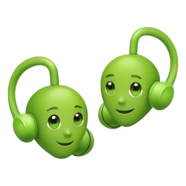 green pea with wireless earbuds sticker