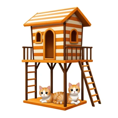 cats relaxing in a vertical playhouse sticker