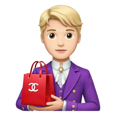 prince holding Chanel gift bags sticker