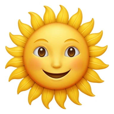 smiling sun emoji, simple and cheerful sticker