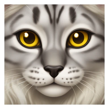 Black lynx point cat yellow eyes sticker