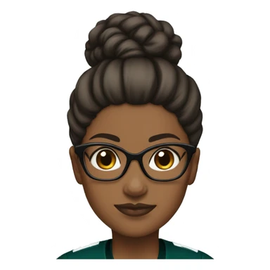 Brown skin girl with glasses and bun in Philadelphia eagles clothes sticker