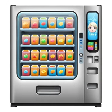 vending machine with frozen bento meals inside sticker