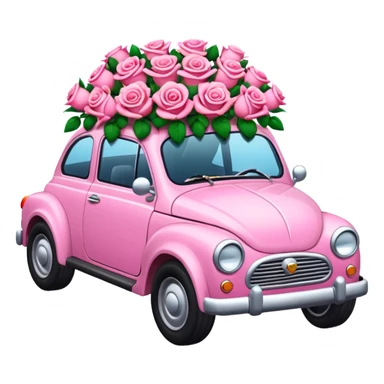 Pink car with roses sticker