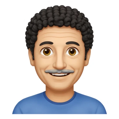 60 year old Greek man with short black curly hair sticker