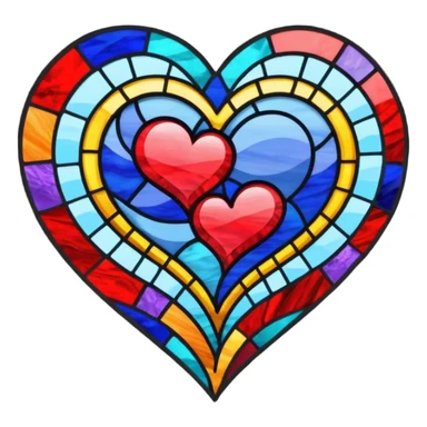 Stained glass heart sticker