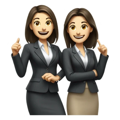businesswoman two caucasian brunette girls celebrating sticker