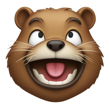 Beaver laughing tears sticker