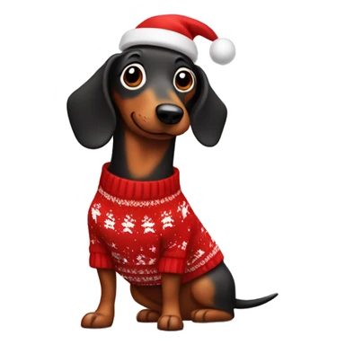 Sausage dog in Christmas jumper  sticker
