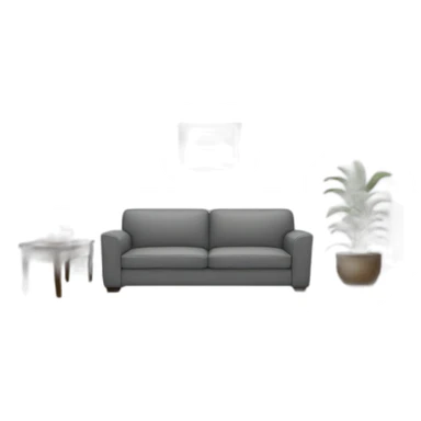 living room with a grey sofa sticker