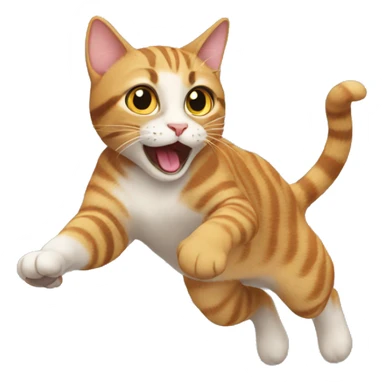 Cat jumping sticker