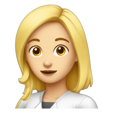 thinking girl about what profession to choose sticker