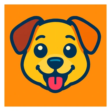 emoji of a dog resembling the photo, cartoon style, bright colors, friendly expression sticker
