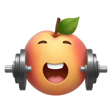 Peach lifting weights blushing and winking  sticker