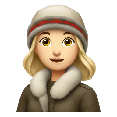 russian girl in ushanka sticker