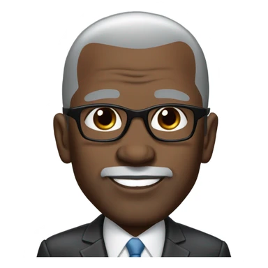 deon sanders with small round face and suit and glasses and buzz cut and small eyes and over 50 small gray bearded receding hairline and small black eyes and wrinkled forehead sticker