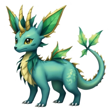 Gloomy dusky dull-colored ethereal elemental swampy Salandit-Leafeon-Vaporeon-hybrid-fusion (full body) sticker