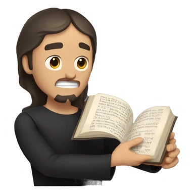 exorcista con biblia en la mano y una cruz sticker