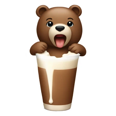 Mocha bear kissing milk sticker