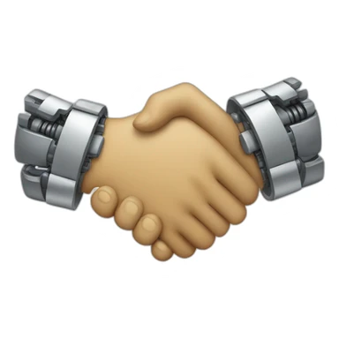 robot human handshake sticker