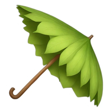 Wooden leaf umbrella sticker