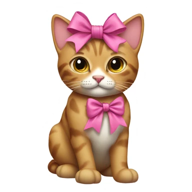 Cat with boots on feet and a pink bow on head sticker