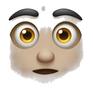 Emoji with one big eye and eyebrow raised sticker