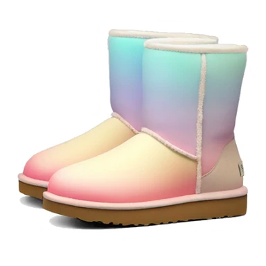 Pastel gradient hue platform short Ugg boots sticker