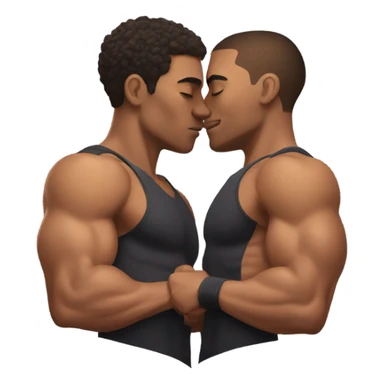 two gym boys kissing sticker
