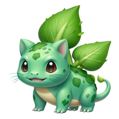 Bulbasaur with a green leek on back sticker