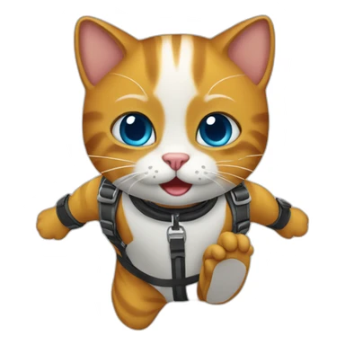 Cat-skydiving sticker