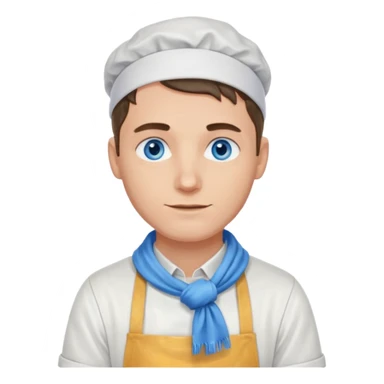 hold men blue eyes, apron painting scarf sticker