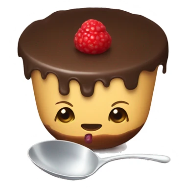 Pudding with a spoon sticker