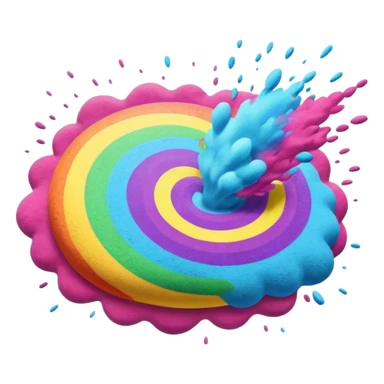 Rainbow powder explosion sticker