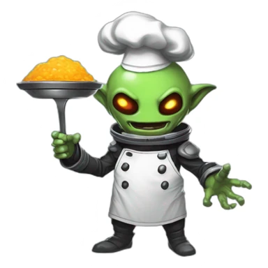 alien chef scifi roguelike rpg style inspired by slay the spire digital art sticker