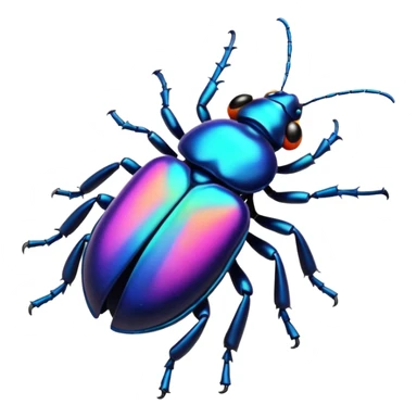 Neon beetle with aura trail sticker