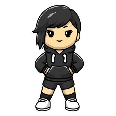 Roblox girl with fashionable outfit and attitude pose sticker
