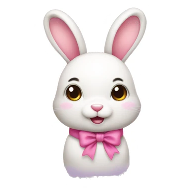 Cute rabbit with a pink bow sticker