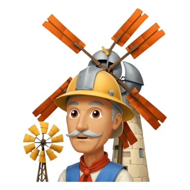 Don Quixote tilting at windmill sticker