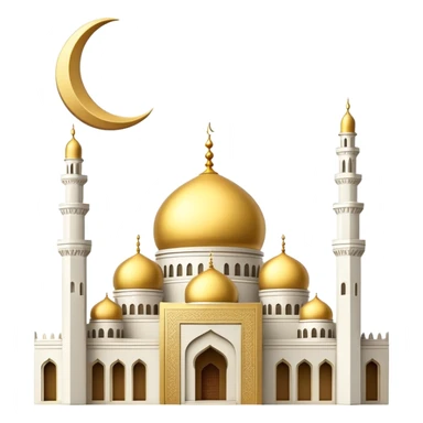 mosque with crescent moon sticker
