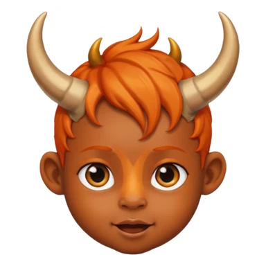 black baby with horns and orange hair sticker