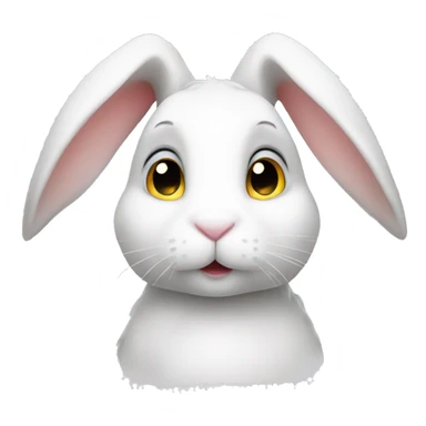 White bunny with halo  sticker