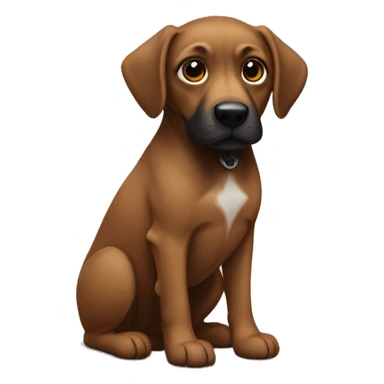 Un perro marrón con manas negras sticker