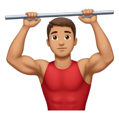 guy with red shirt doing chin ups sticker