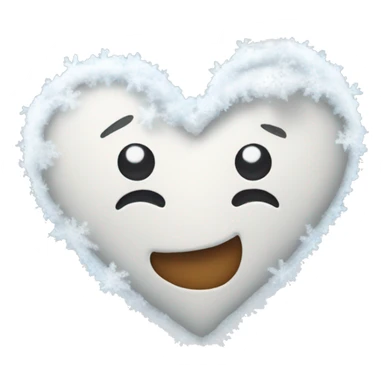 Letter snow heart sticker