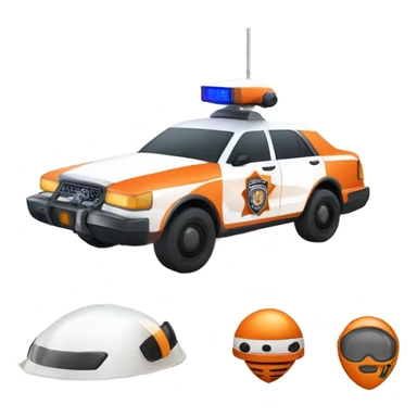 mars orange and white police car sticker