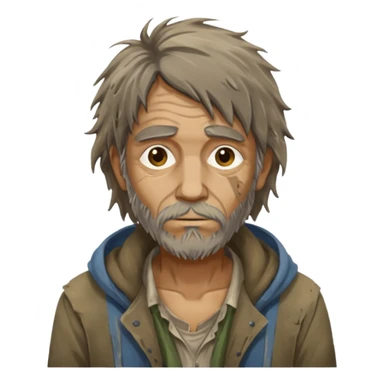 very dirty looking homeless person sticker